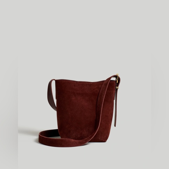 Madewell Handbags - Madewell the essential mini bucket tote in brown suede